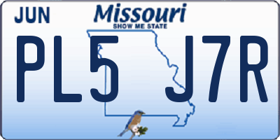 MO license plate PL5J7R