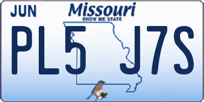MO license plate PL5J7S