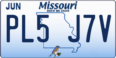 MO license plate PL5J7V