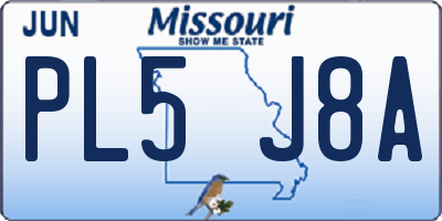 MO license plate PL5J8A