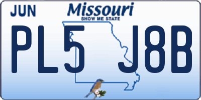MO license plate PL5J8B