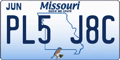 MO license plate PL5J8C