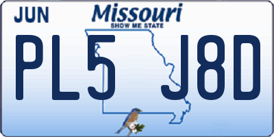 MO license plate PL5J8D