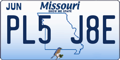 MO license plate PL5J8E