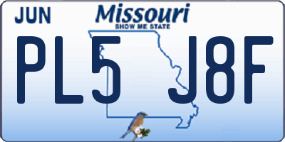 MO license plate PL5J8F