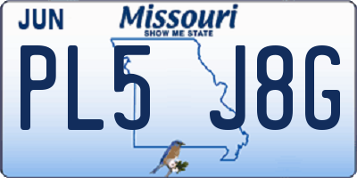 MO license plate PL5J8G