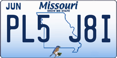MO license plate PL5J8I