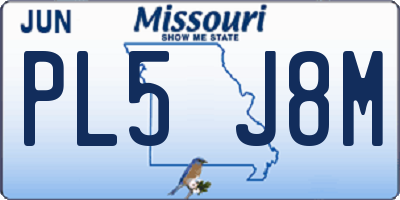 MO license plate PL5J8M