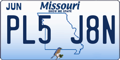 MO license plate PL5J8N