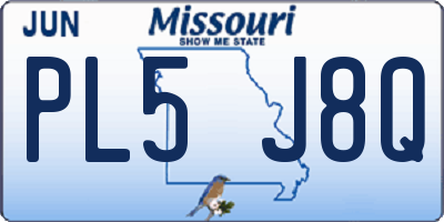 MO license plate PL5J8Q