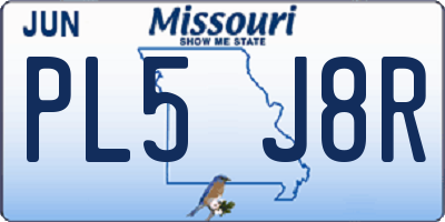 MO license plate PL5J8R
