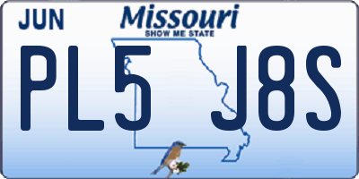 MO license plate PL5J8S