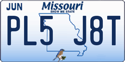 MO license plate PL5J8T
