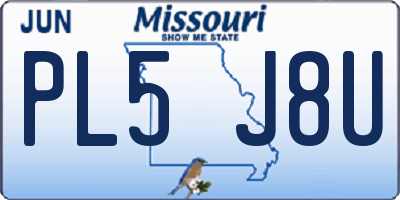 MO license plate PL5J8U