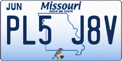 MO license plate PL5J8V