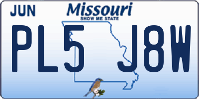 MO license plate PL5J8W