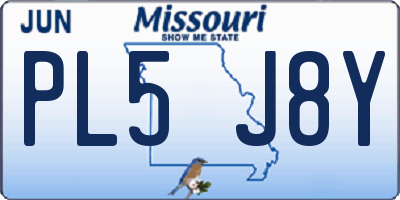 MO license plate PL5J8Y