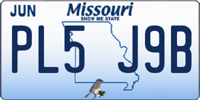 MO license plate PL5J9B