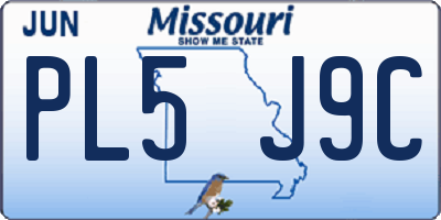 MO license plate PL5J9C