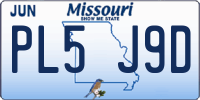 MO license plate PL5J9D