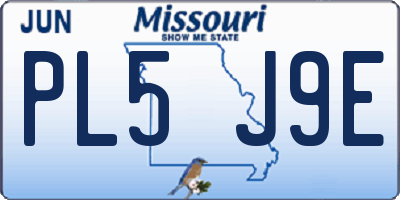 MO license plate PL5J9E