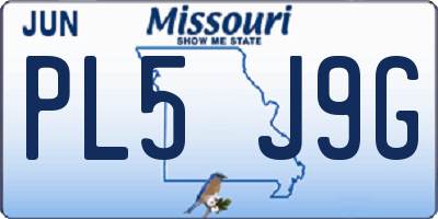 MO license plate PL5J9G