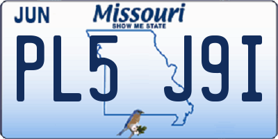 MO license plate PL5J9I