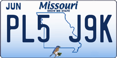 MO license plate PL5J9K