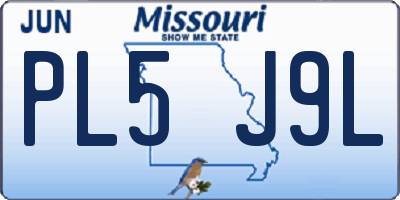 MO license plate PL5J9L