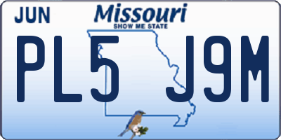 MO license plate PL5J9M