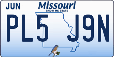 MO license plate PL5J9N
