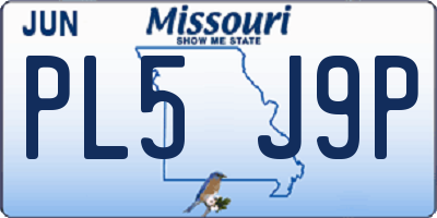 MO license plate PL5J9P