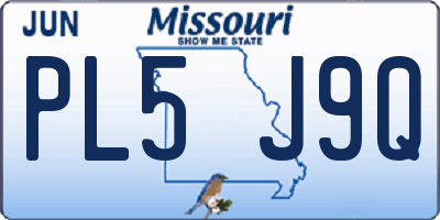 MO license plate PL5J9Q