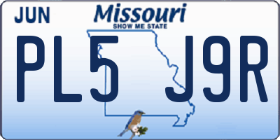 MO license plate PL5J9R