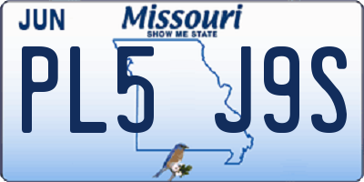 MO license plate PL5J9S