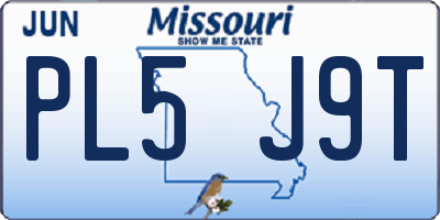 MO license plate PL5J9T