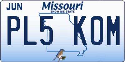 MO license plate PL5K0M