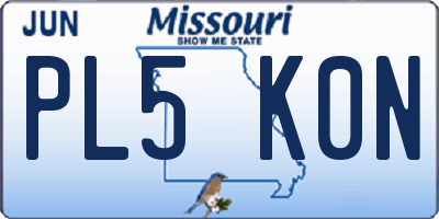 MO license plate PL5K0N