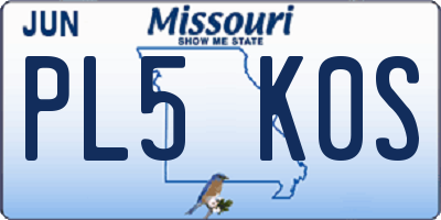 MO license plate PL5K0S