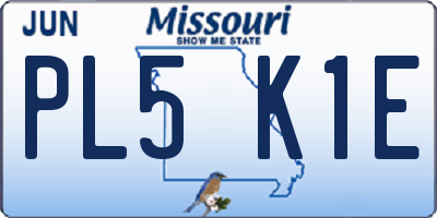 MO license plate PL5K1E