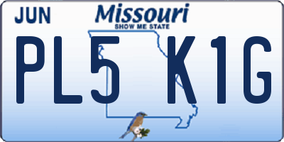 MO license plate PL5K1G