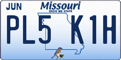 MO license plate PL5K1H