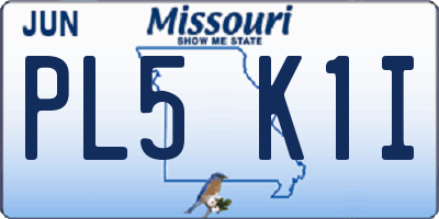 MO license plate PL5K1I