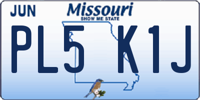 MO license plate PL5K1J