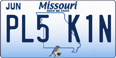 MO license plate PL5K1N