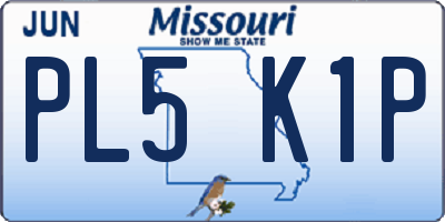 MO license plate PL5K1P