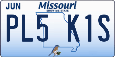 MO license plate PL5K1S