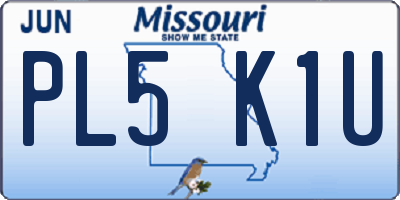 MO license plate PL5K1U