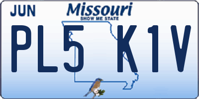 MO license plate PL5K1V