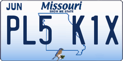 MO license plate PL5K1X
